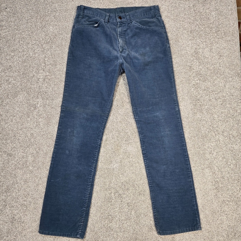 Vintage Levis 519 Men's 34x32 (fits 32x31) Blue Corduroy Pants 80's Made In USA
